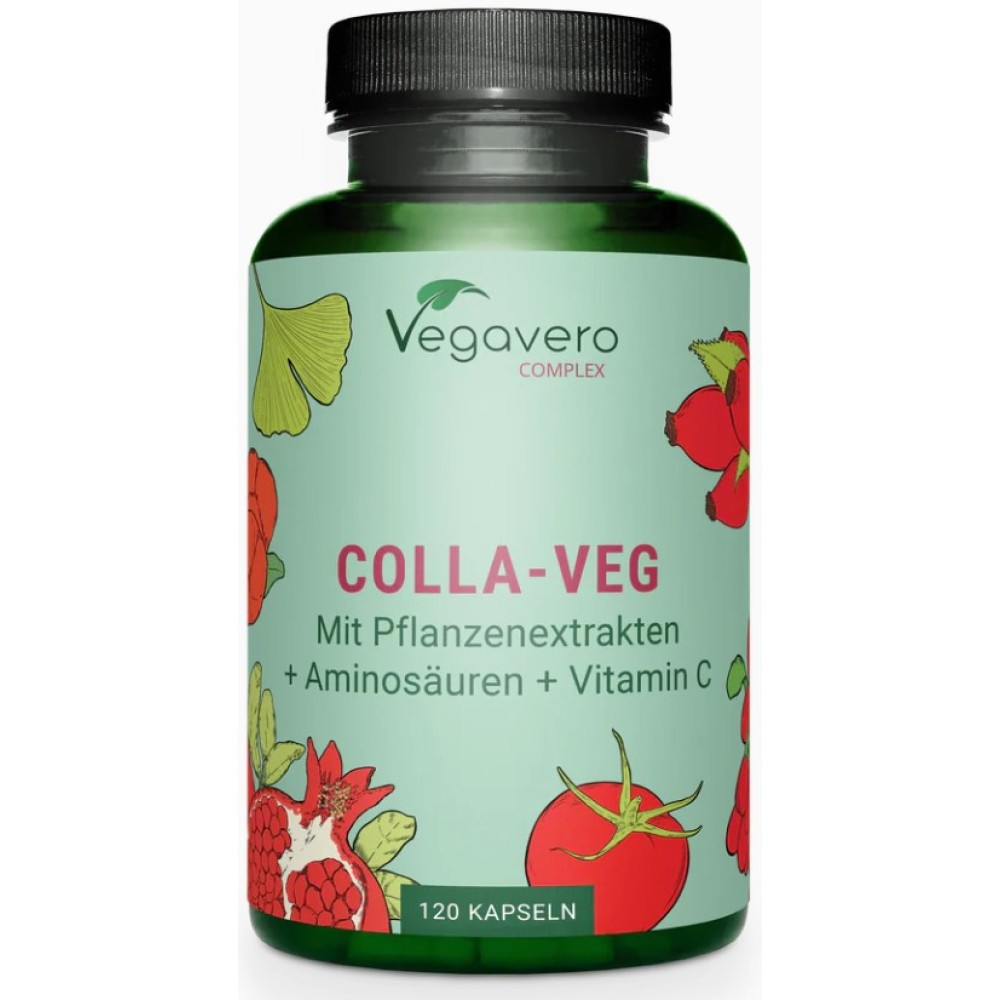 Комплекс Colla Veg: L-пролин и L-лизин вместе с ацеролой, годжи и гинкго билоба поддерживают выработку коллагена, улучшают состояние кожи, сосудов и соединительной ткани, укрепляют организм и защищают клетки от окислительного стресса.