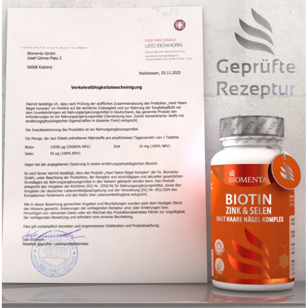 Биотин, цинк и селен, в таблетках, поддерживают здоровье кожи, волос и ногтей. Высокодозированная формула укрепляет структуру изнутри, улучшает внешний вид и даёт ежедневный уход.  