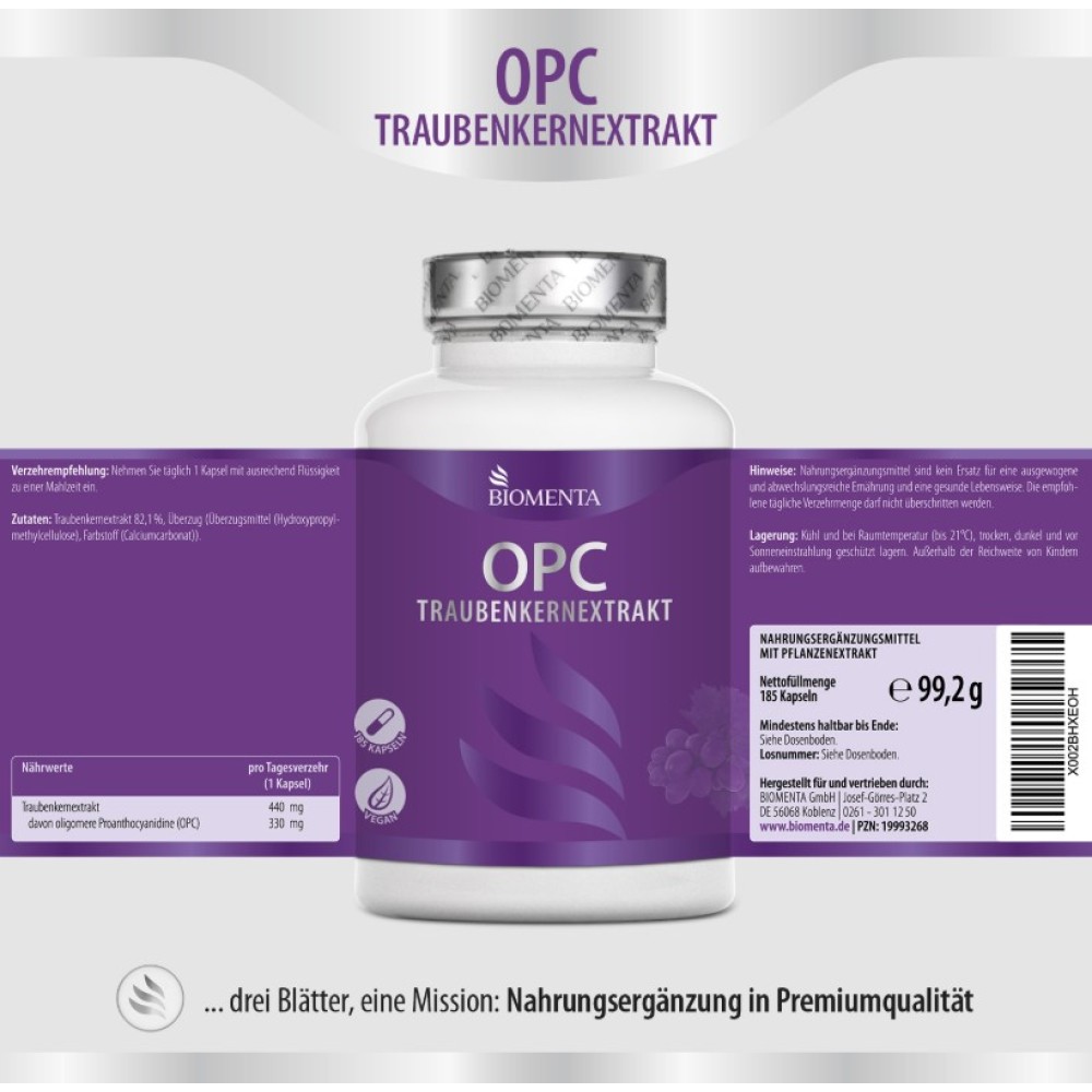 OPC из виноградных косточек обладает мощными антиоксидантными свойствами, поддерживает здоровье сосудов, защищает клетки от стресса и способствует сохранению молодости организма и кожи.