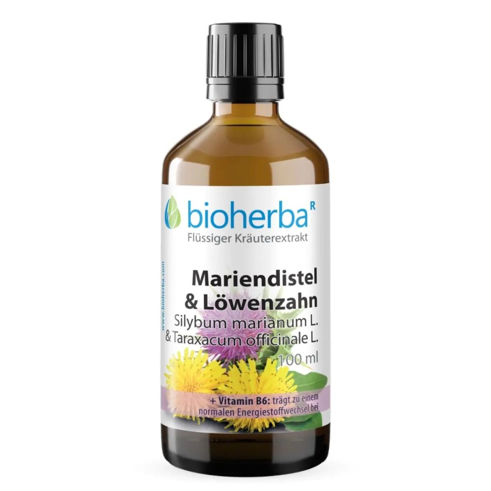 Капли расторопши и одуванчика с экстрактами Silybum marianum и Taraxacum officinale, дополненные витамином B6 для удобного ежедневного применения. Капли расторопши и одуванчика с экстрактами Silybum marianum и Taraxacum officinale, дополненные витамином B6 для удобного ежедневного применения.