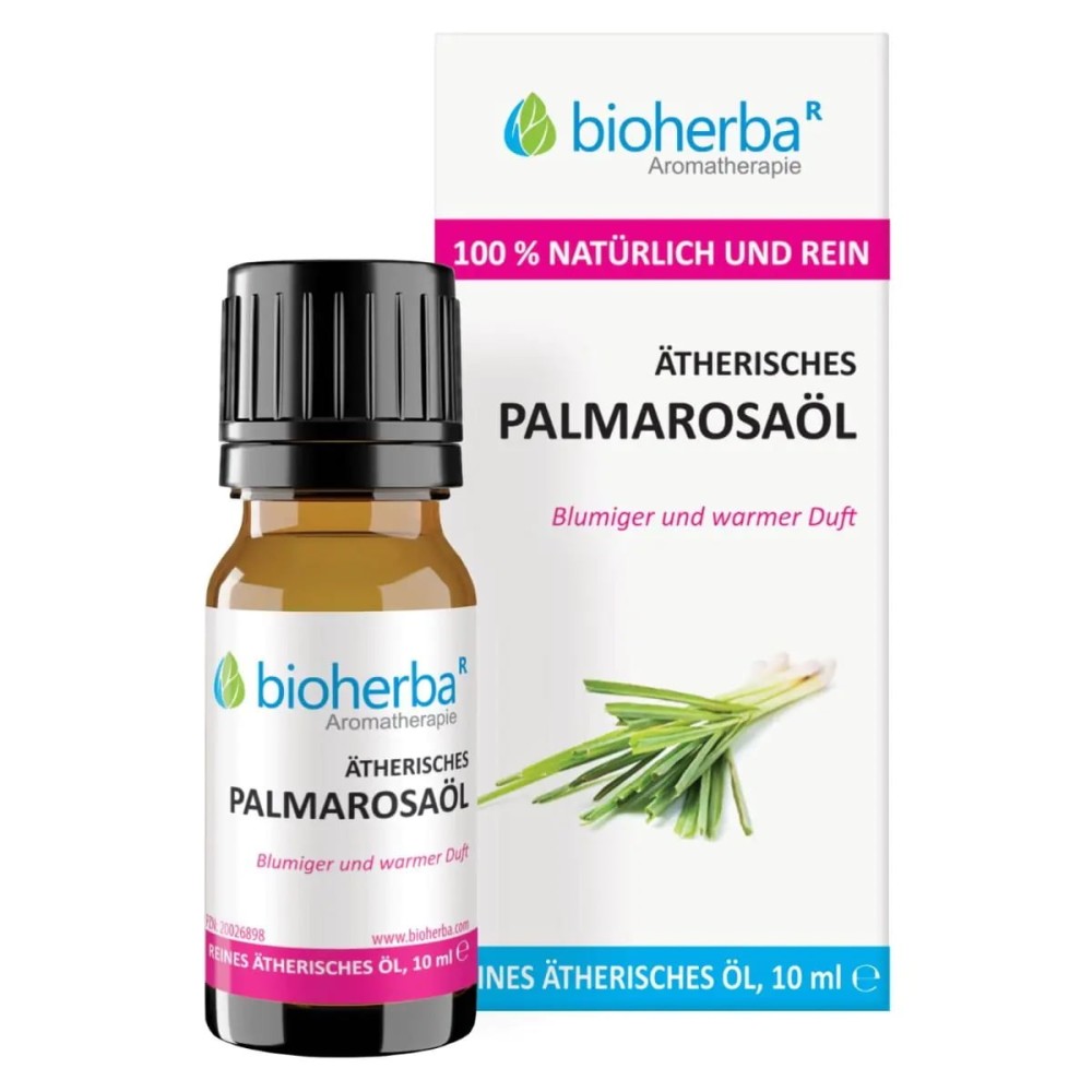 100 % натуральное эфирное масло пальмарозы с цветочным ароматом и выраженной розовой нотой. Подходит для ароматических смесей, косметических и творческих DIY-проектов.