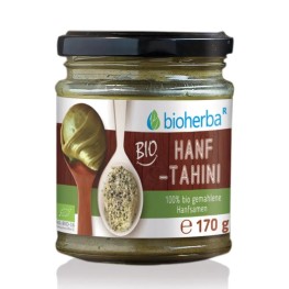 Био тахини из 100% молотых семян конопли с насыщенным ореховым вкусом и кремовой текстурой для намазок, соусов, смузи и ежедневного использования на кухне.