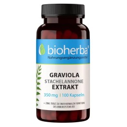 Graviola Stachelannone 350 mg с экстрактом плодов и цинком в капсулах, поддерживает иммунную систему и защищает клетки от окислительного стресса, подходит для ежедневного приема.