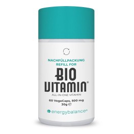 Пополняющая био упаковка мультивитаминов содержит 20 важных витаминов и минералов в веганской формуле, без пластика, рассчитана на месяц ежедневного применения.