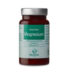Магний FOOD STATE в пищевой матрице с Lactobacillus Bulgaricus поддерживает усвоение минерала. Подходит веганам, не содержит глютен, лактозу, сахар и активные дрожжи.