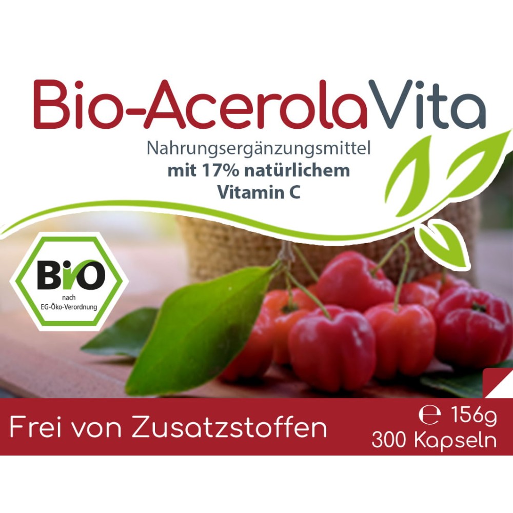 Био-капсулы Acerola Vita с натуральным витамином C из ацеролы помогают поддерживать иммунитет, уменьшают чувство усталости и подходят для ежедневного применения.
