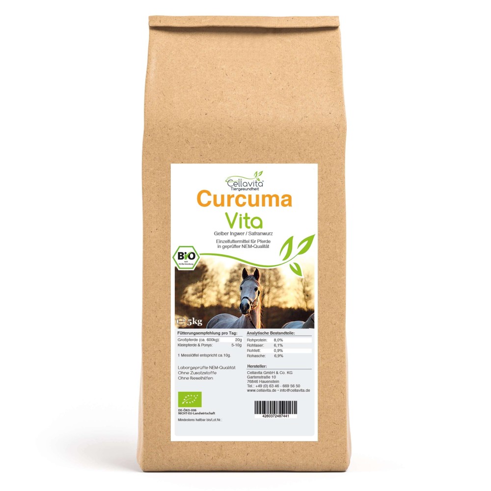 Био-куркума для лошадей, 5 кг. Натуральный кормовой продукт из Curcuma longa без добавок и антислеживающих веществ, в удобном герметичном пакете.