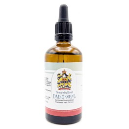Диметилсульфоксид DMSO фармацевтической чистоты 99,9% в стеклянном флаконе с пипеткой. Универсальный растворитель высокого качества для различных технических и лабораторных задач.
