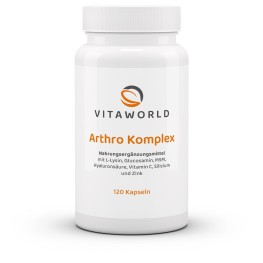 Веганский Arthro Komplex с глюкозамином, MSM, гиалуроновой кислотой, L-лизином, витамином C и цинком поддерживает здоровье суставов и костей, улучшает эластичность хрящевой ткани и укрепляет организм.