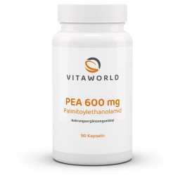Пальмитоилэтаноламид PEA 600 мг в ультрамикронизированной форме. Каждая капсула содержит высокую дозировку вещества для удобного ежедневного приема и дополнения рациона.